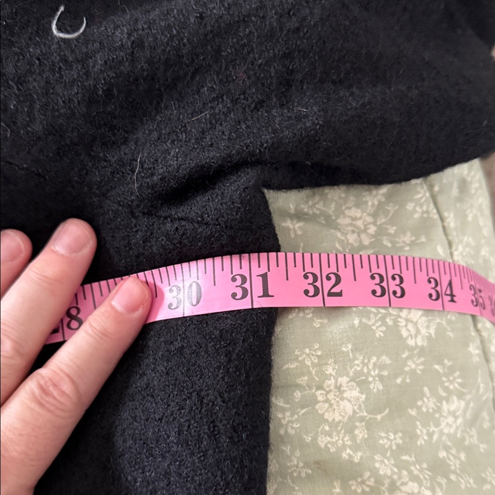 Black boiled wool button-down swing coat - Picture 8 of 8